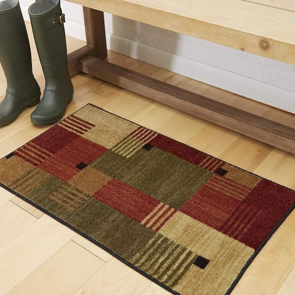Brand New Mohawk Home Alliance Red Modern Geometric Area Rug – 2′6″ × 3′10″